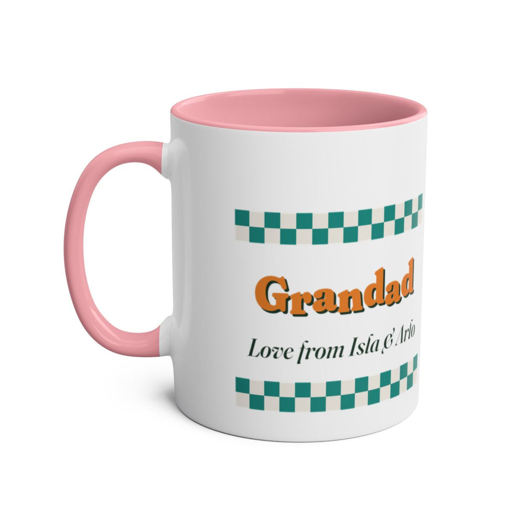 Personalised Retro Checkerboard Grandad Mug, Two-Tone, Kept by You, personalised and printed in the UK (view 7)