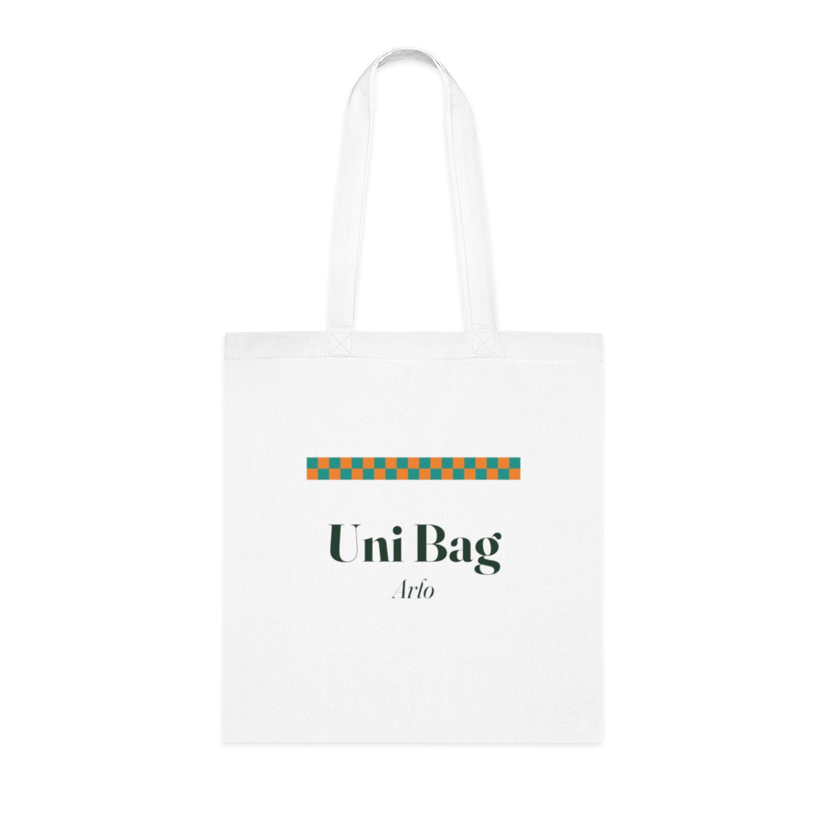 Personalised Retro Checkerboard Uni Bag Tote with Name, Kept by You, personalised and printed in the UK