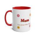 Personalised Retro Daisy Mum Mug, Two-Tone, Kept by You, personalised and printed in the UK