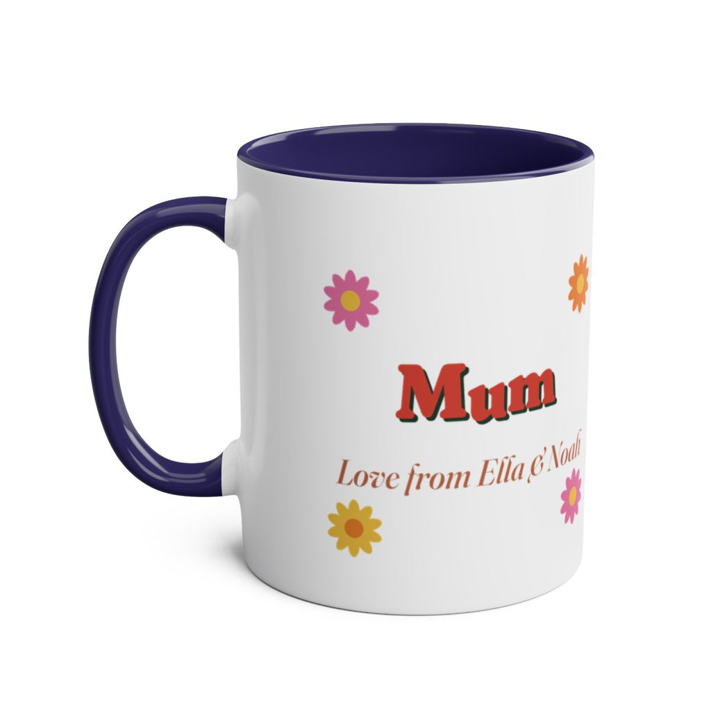 Personalised Retro Daisy Mum Mug, Two-Tone, Kept by You, personalised and printed in the UK (view 6)