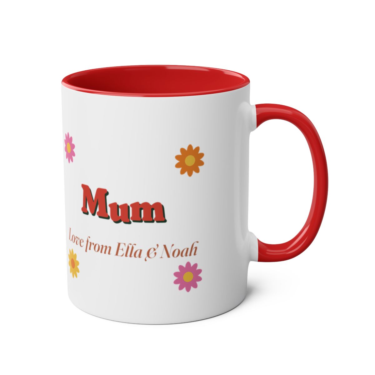 Personalised Retro Daisy Mum Mug, Two-Tone, Kept by You, personalised and printed in the UK (view 8)