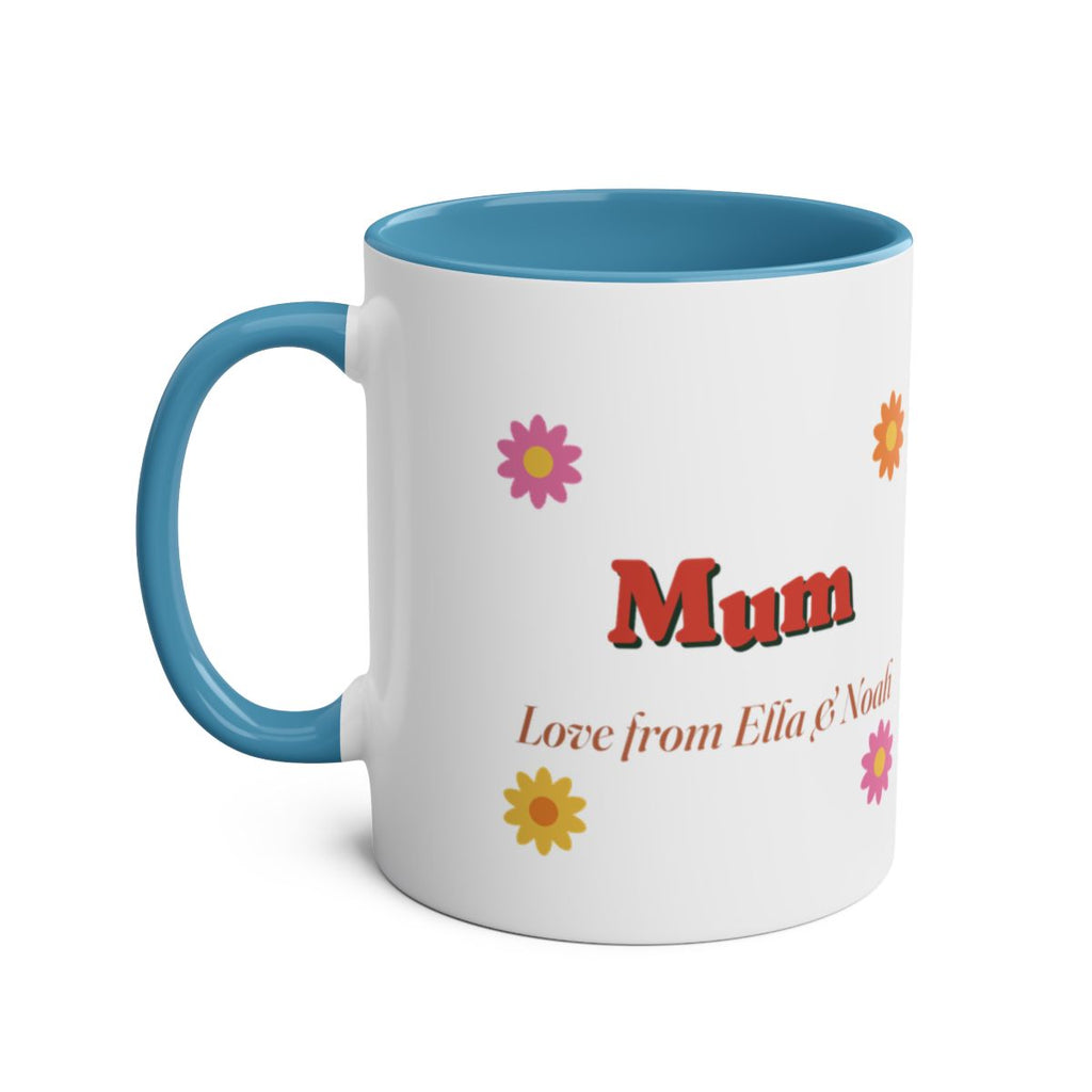 Personalised Retro Daisy Mum Mug, Two-Tone, Kept by You, personalised and printed in the UK (view 5)