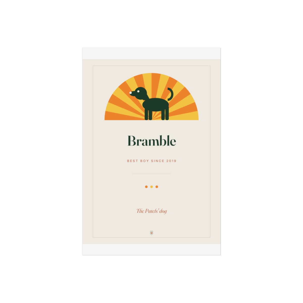 Personalised Retro Dog Name Print, Kept by You, personalised and printed in the UK (view 6)