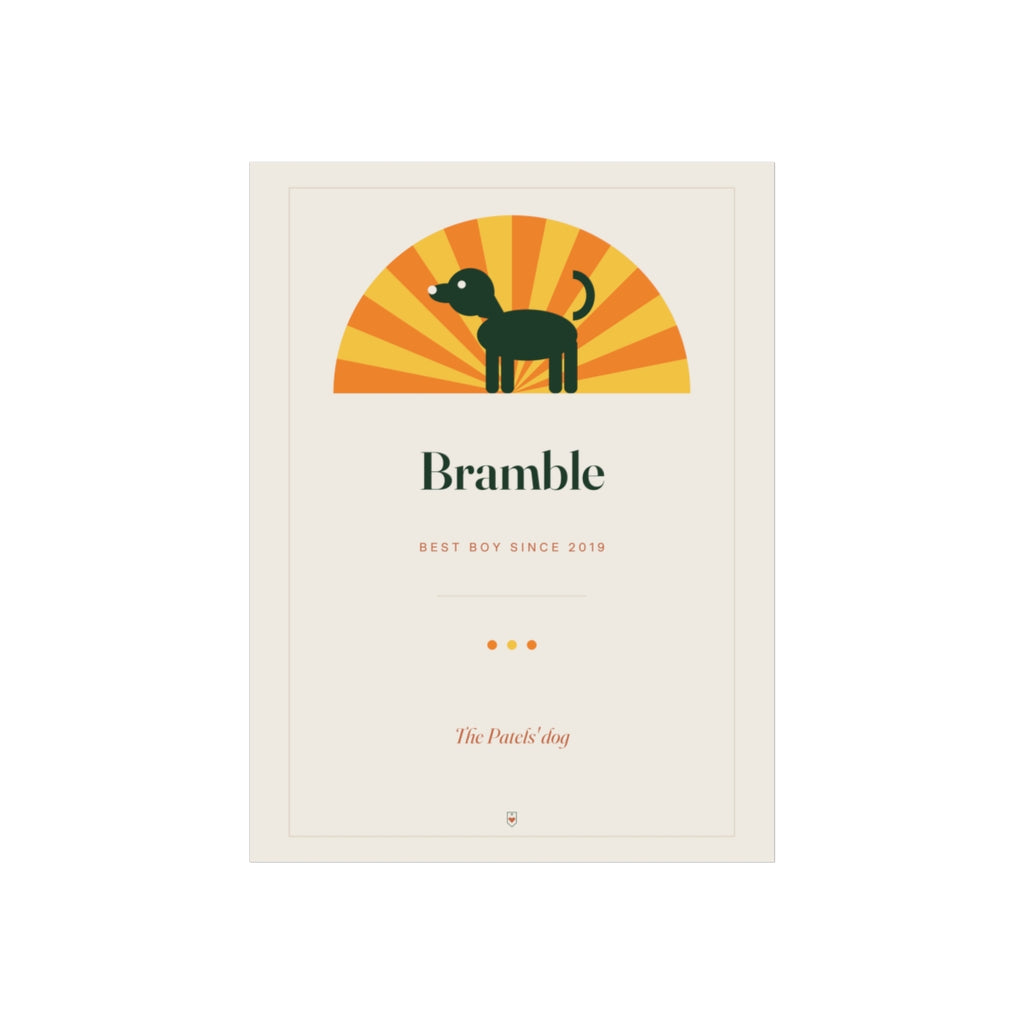 Personalised Retro Dog Name Print, Kept by You, personalised and printed in the UK