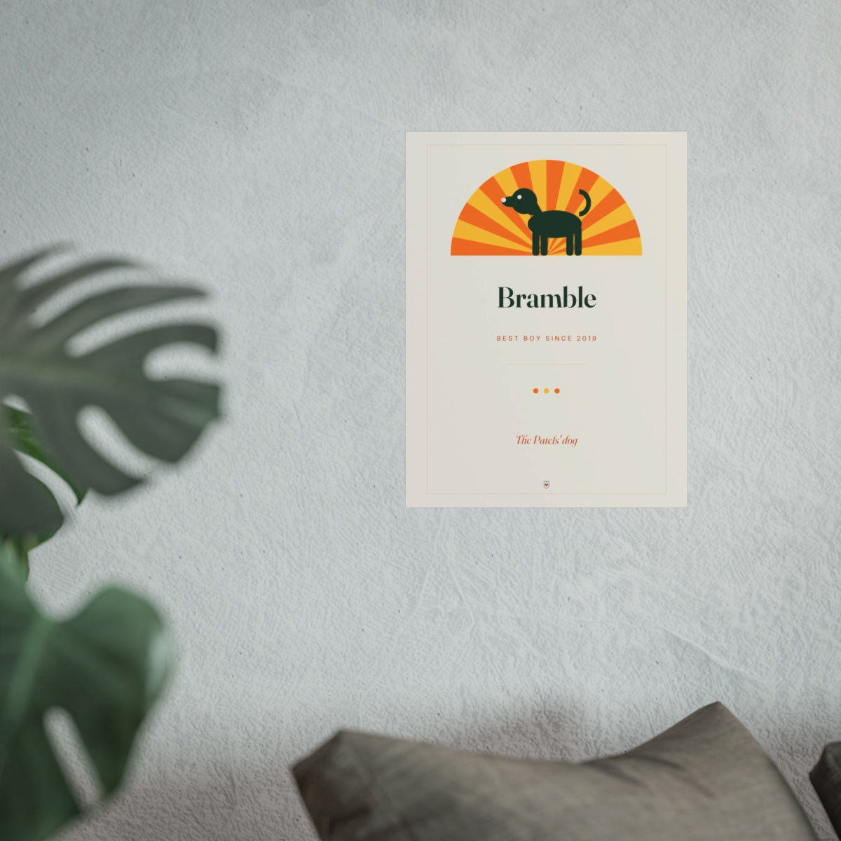 Personalised Retro Dog Name Print, Kept by You, personalised and printed in the UK (view 2)