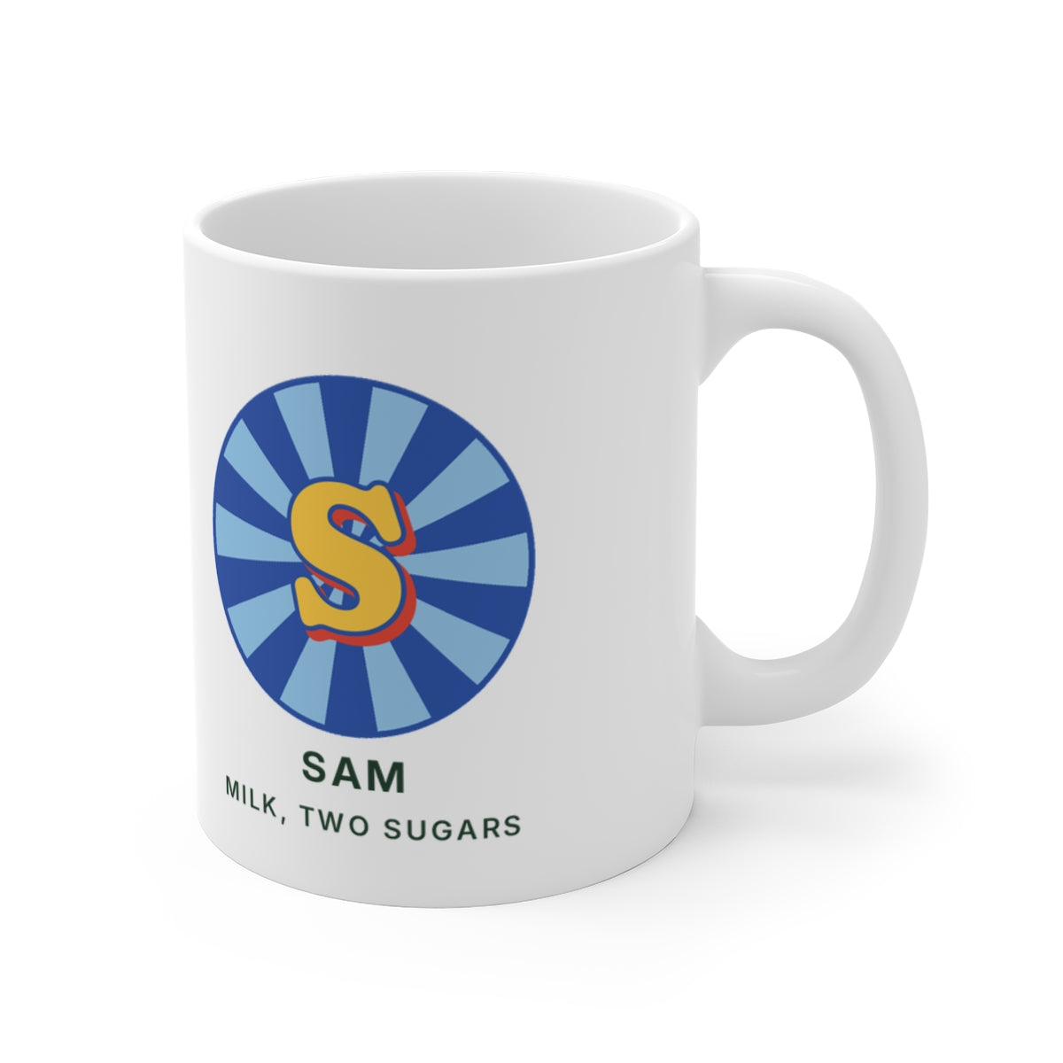 Personalised Retro Initial Mug with Name, Kept by You, personalised and printed in the UK (view 2)