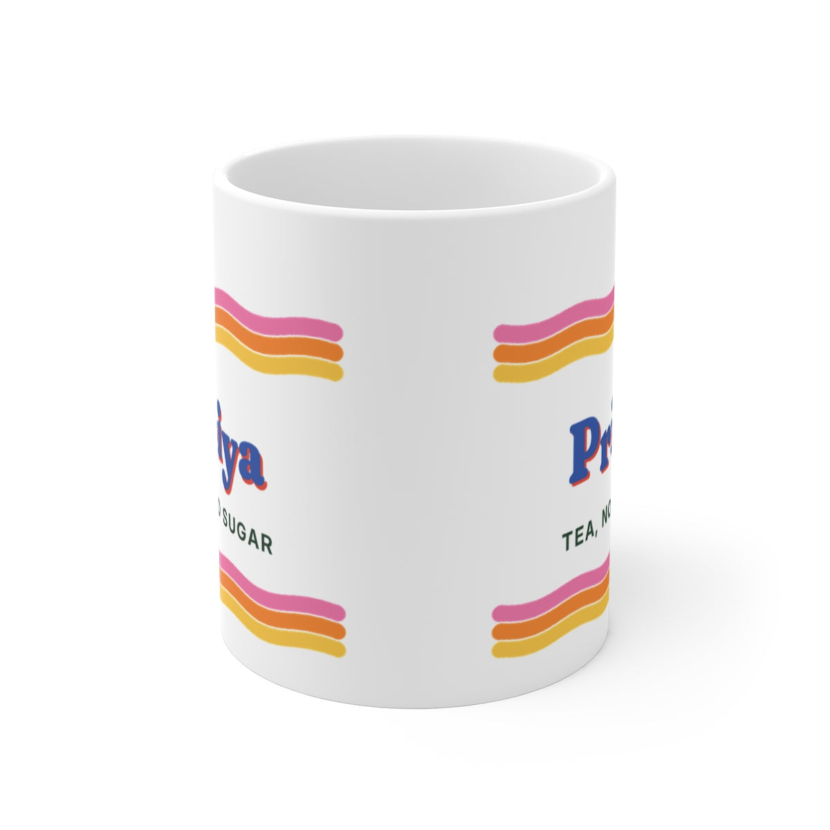 Personalised Retro Name Mug with Wavy Stripes, Kept by You, personalised and printed in the UK (view 4)