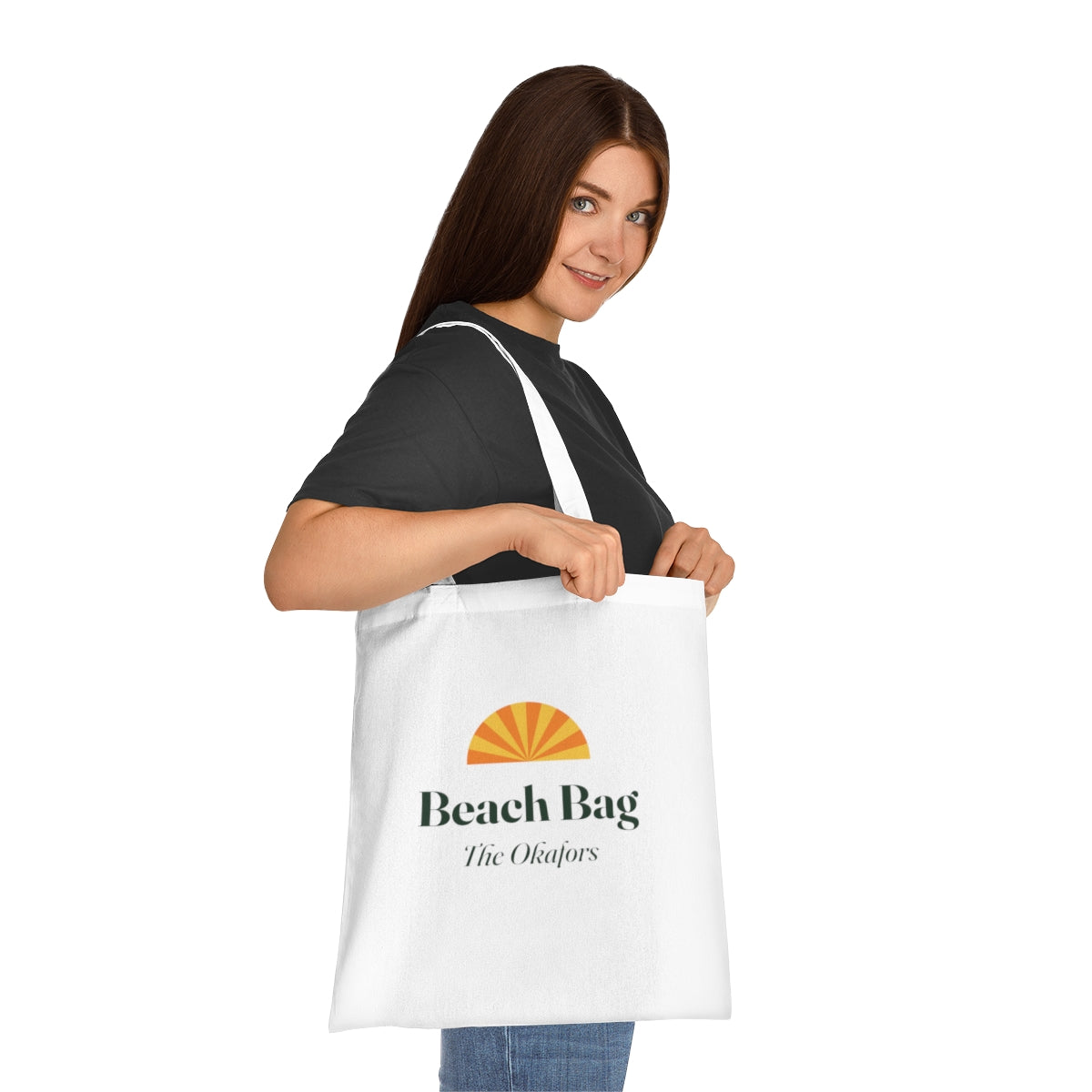 Personalised Retro Sunburst Beach Bag Tote with Name, Kept by You, personalised and printed in the UK (view 3)