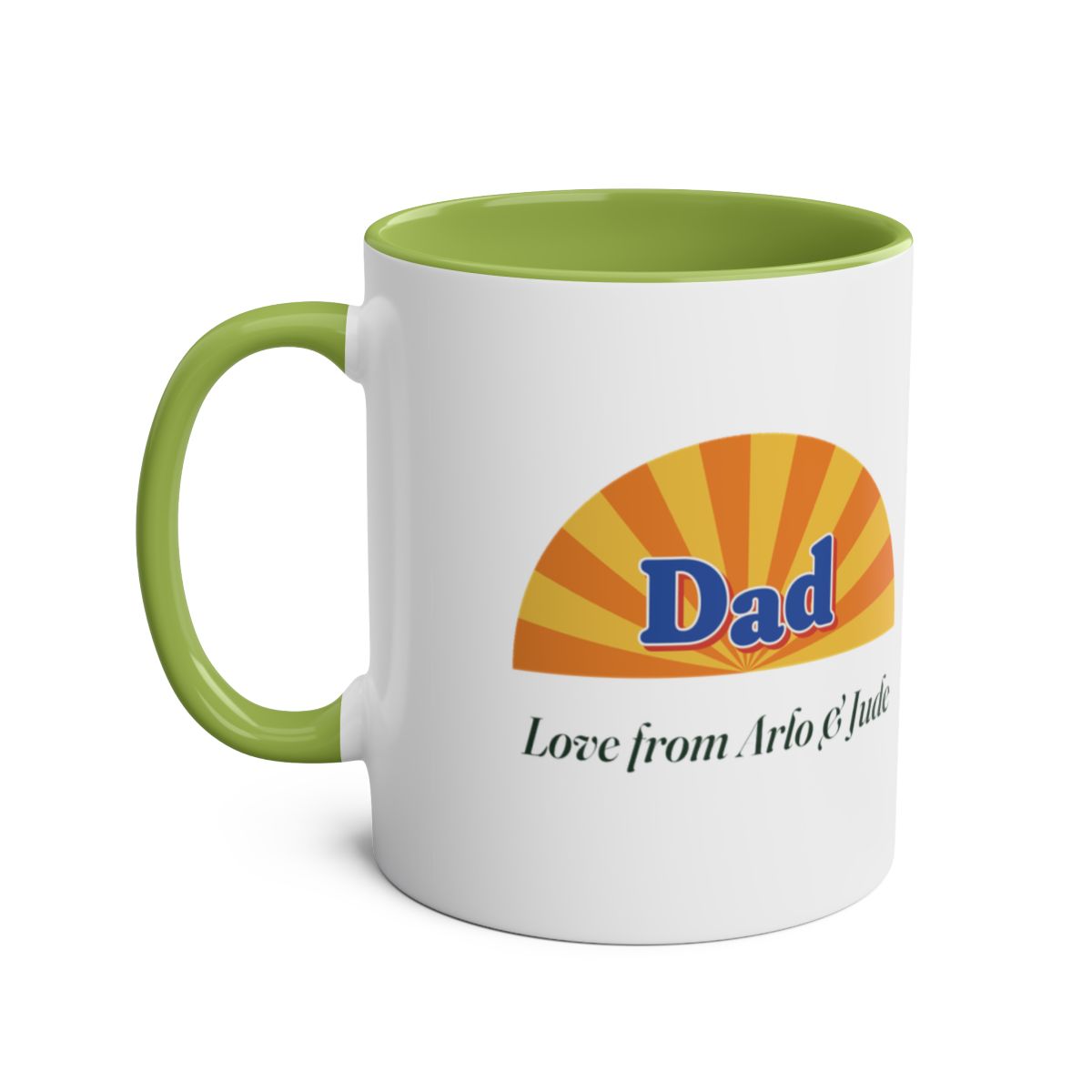 Personalised Retro Sunburst Dad Mug, Two-Tone, Kept by You, personalised and printed in the UK (view 4)