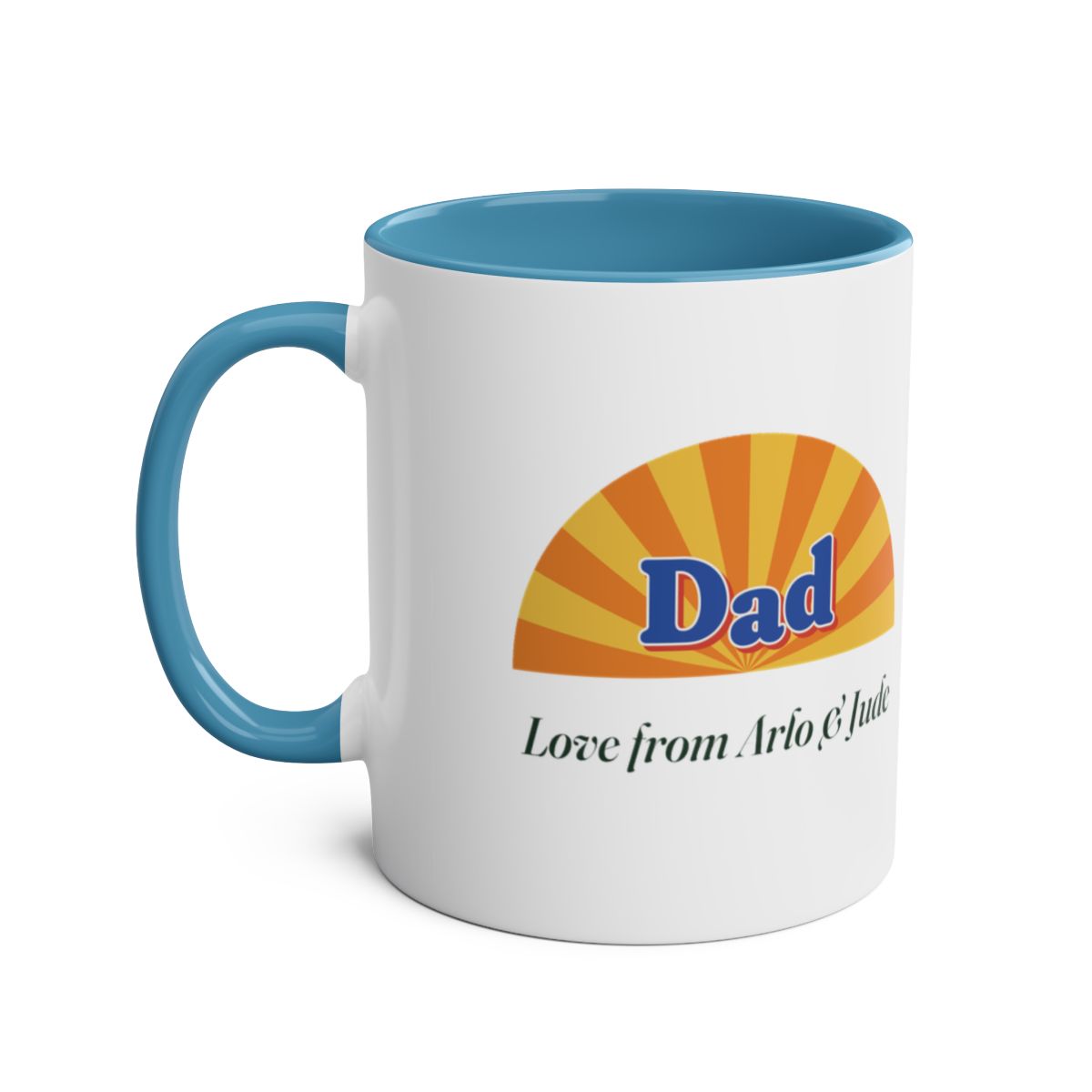 Personalised Retro Sunburst Dad Mug, Two-Tone, Kept by You, personalised and printed in the UK (view 5)