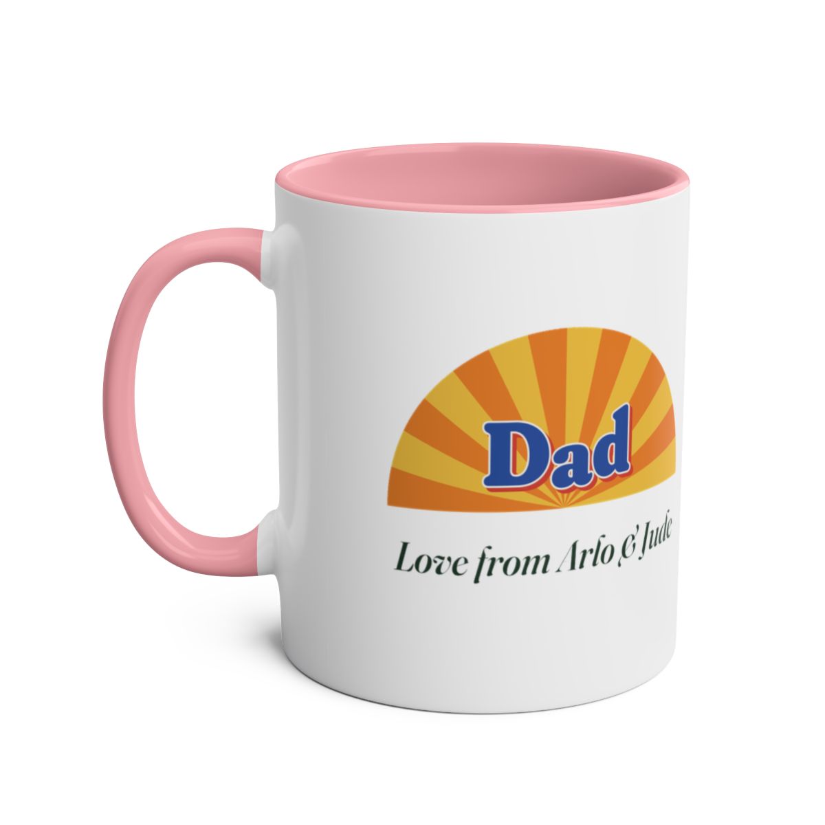 Personalised Retro Sunburst Dad Mug, Two-Tone, Kept by You, personalised and printed in the UK (view 7)