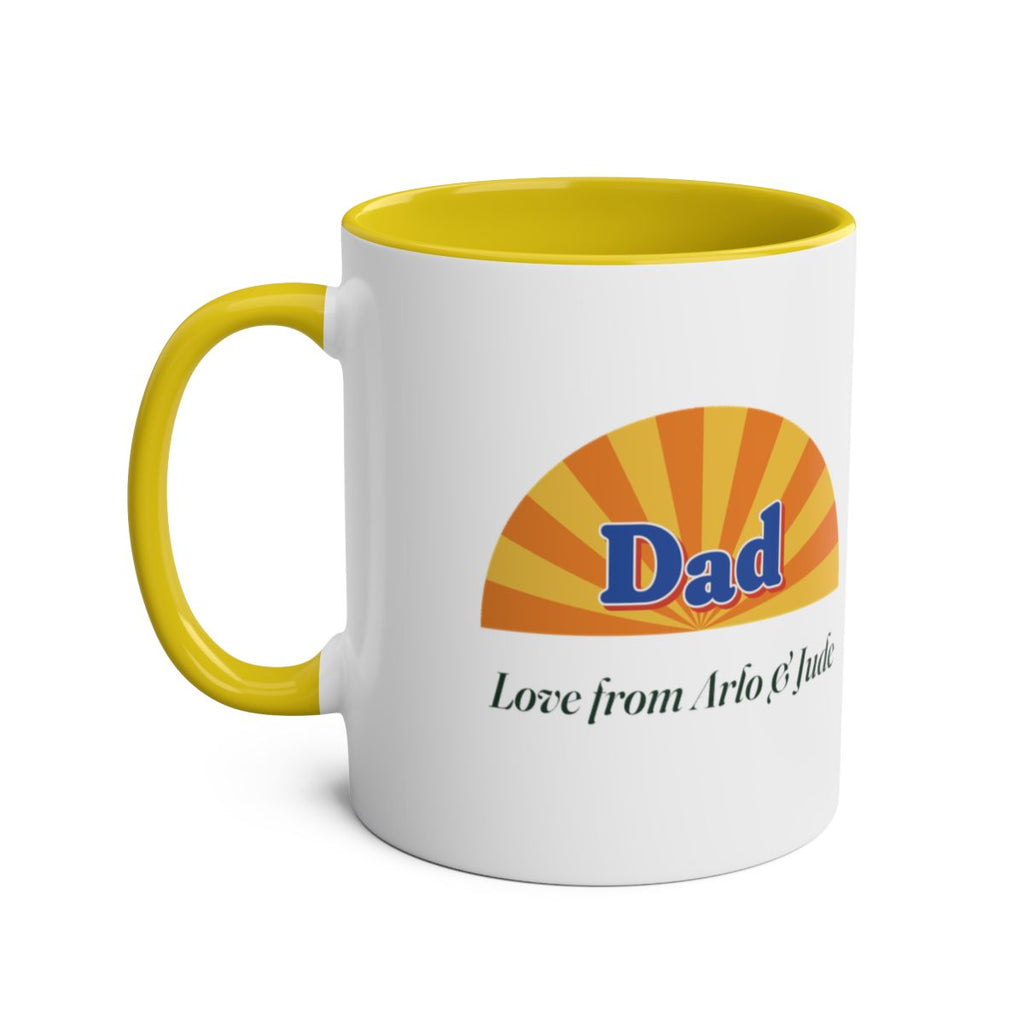 Personalised Retro Sunburst Dad Mug, Two-Tone, Kept by You, personalised and printed in the UK (view 3)