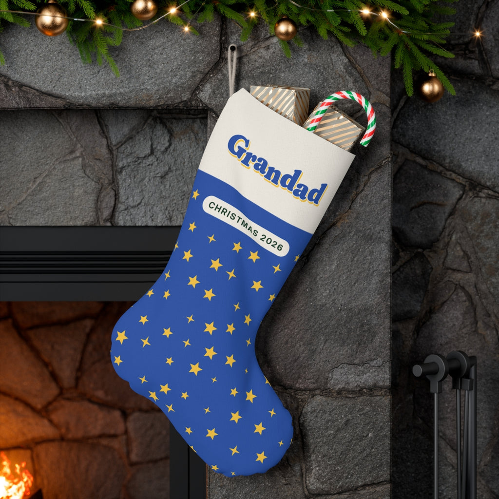 Personalised Starry Christmas Stocking with Name, Kept by You, personalised and printed in the UK (view 3)