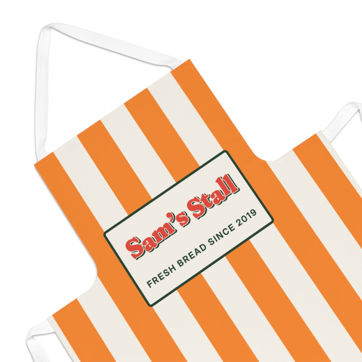 Personalised Striped Apron with Business Name, Kept by You, personalised and printed in the UK (view 2)