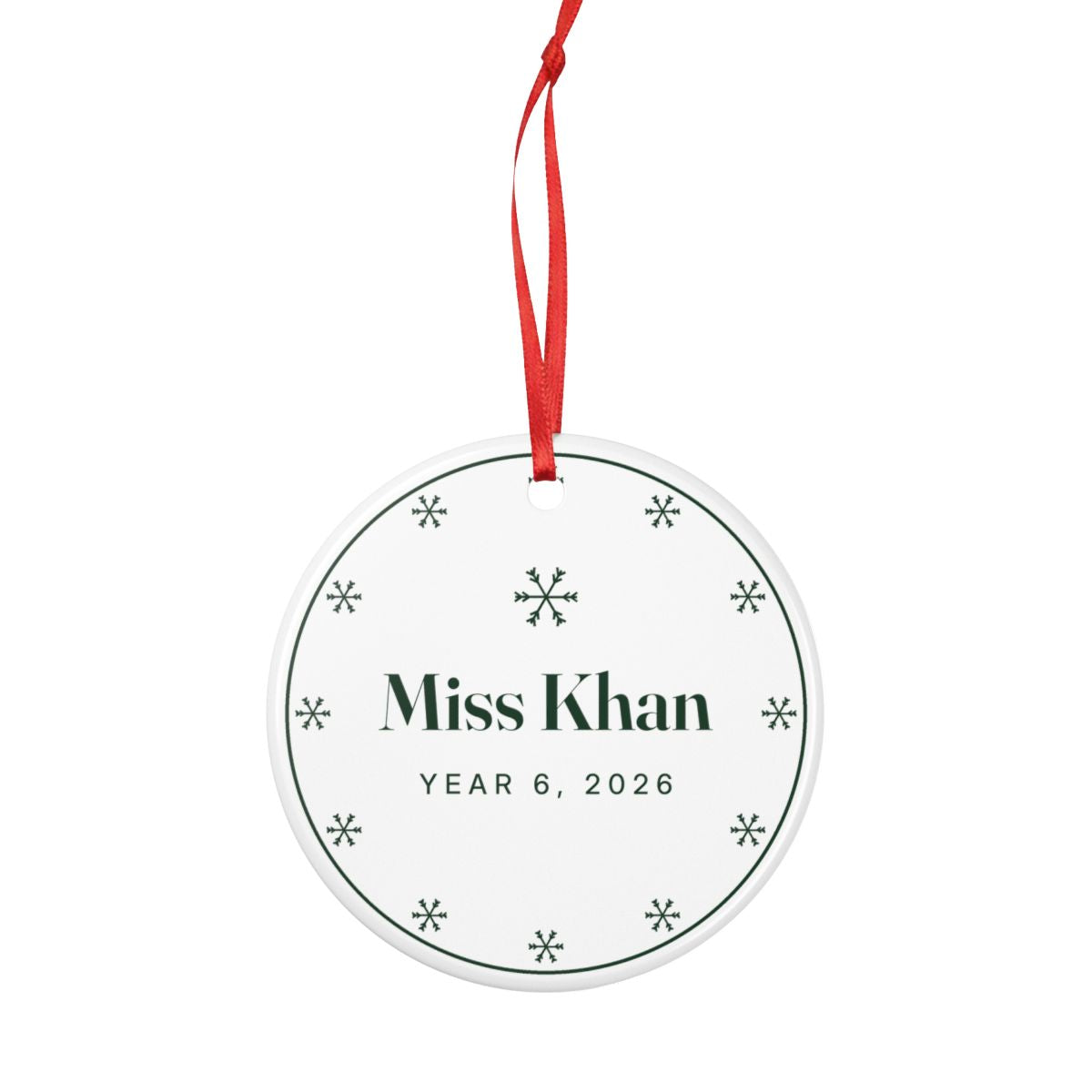 Personalised Teacher Christmas Ornament with Name, Kept by You, personalised and printed in the UK (view 4)
