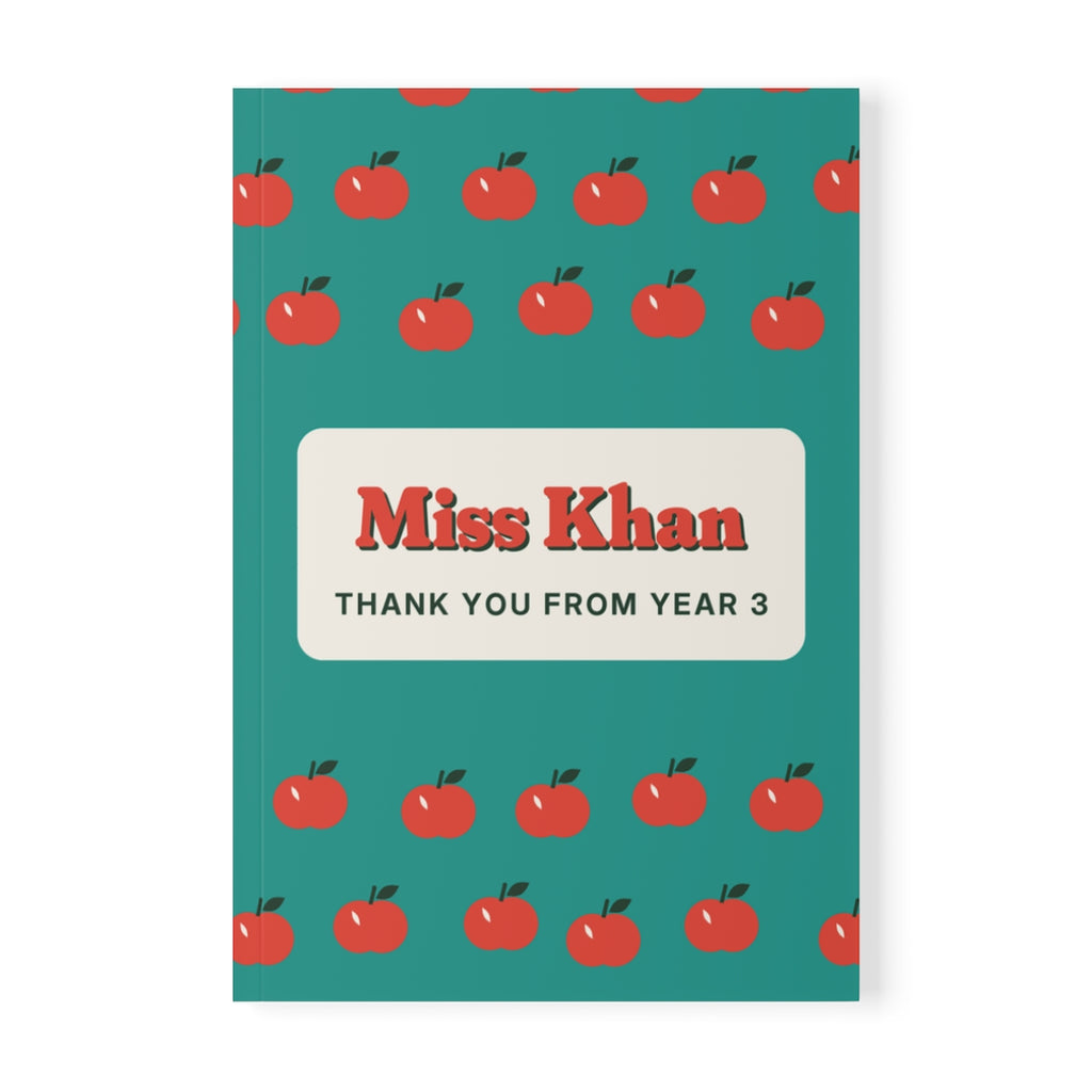 Personalised Teacher Notebook with Name, Kept by You, personalised and printed in the UK