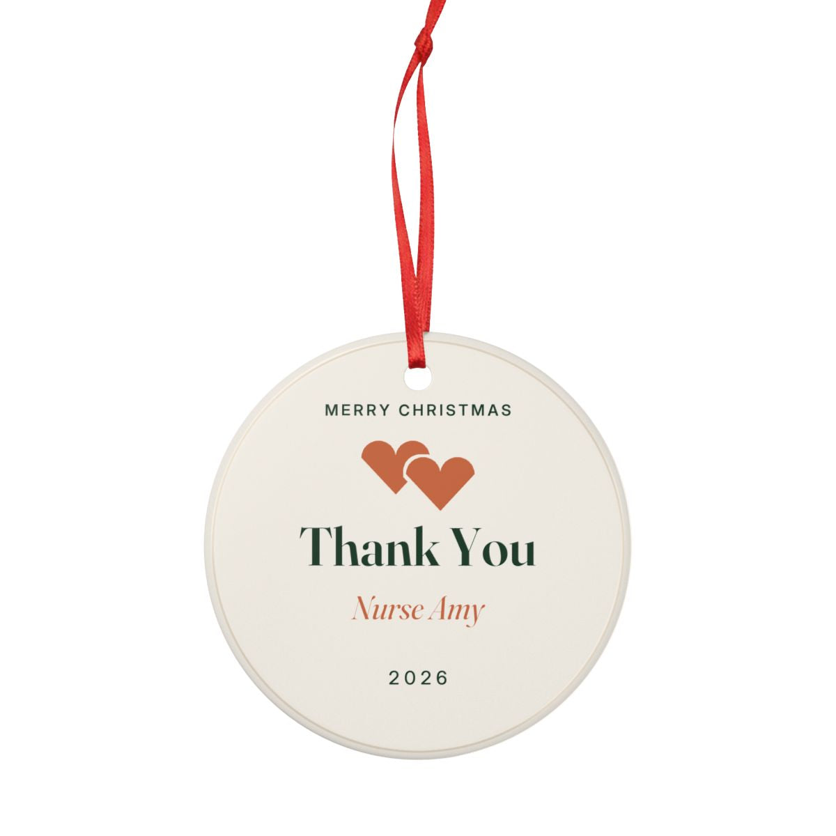 Personalised Thank You Christmas Ornament with Name, Kept by You, personalised and printed in the UK (view 4)